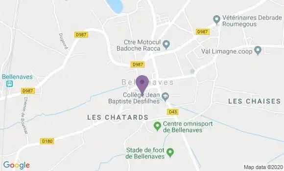 Localisation Bellenaves - 03330
