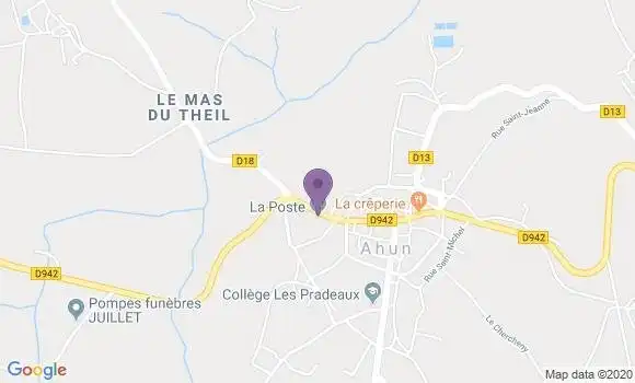 Localisation Ahun - 23150