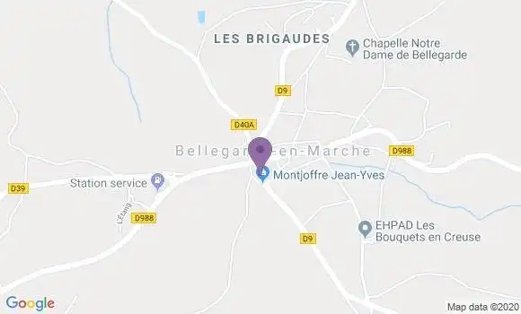 Localisation Bellegarde En Marche - 23190