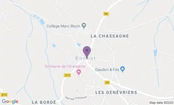 Localisation Bonnat - 23220