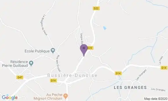 Localisation Bussiere Dunoise Bp - 23320