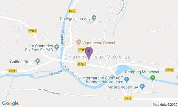 Localisation Chambon sur Voueize - 23170