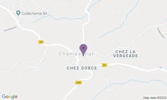 Localisation Champagnat Bp - 23190