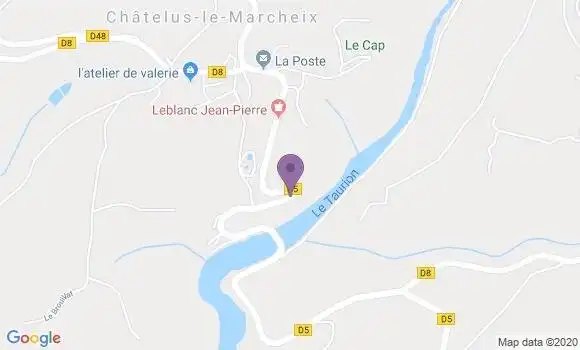 Localisation Chatelus le Marcheix Bp - 23430