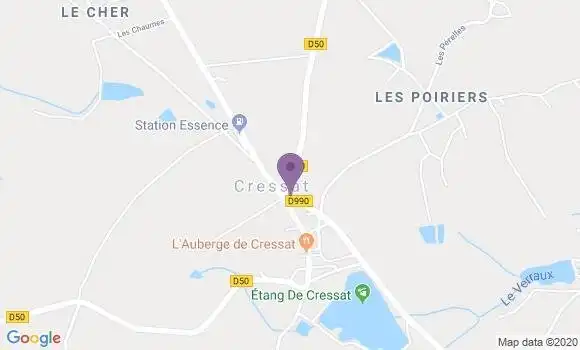 Localisation Cressat Bp - 23140