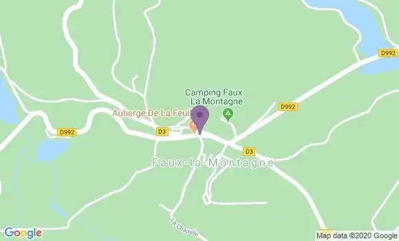 Localisation Faux la Montagne - 23340
