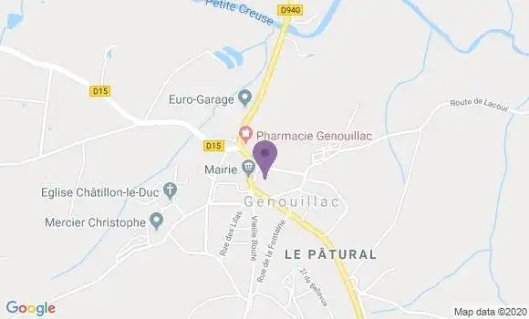Localisation Genouillac Bp - 23350