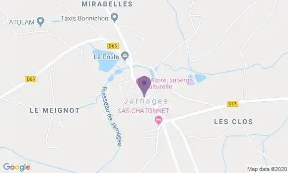 Localisation Jarnages Bp - 23140