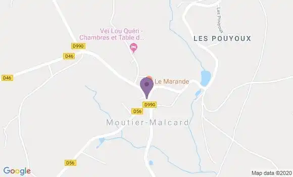 Localisation Moutier Malcard Bp - 23220