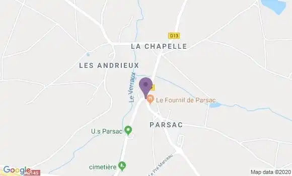 Localisation Parsac Bp - 23140