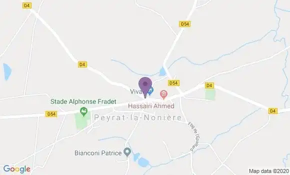 Localisation Peyrat la Noniere Pp - 23130