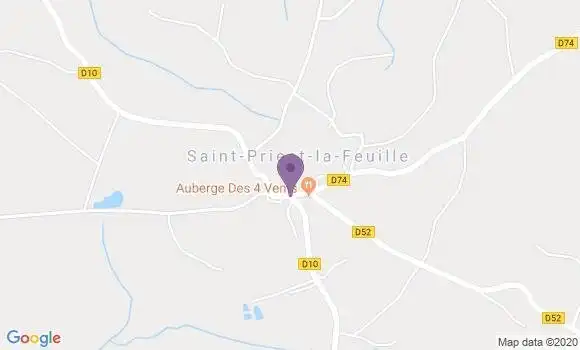 Localisation Saint Priest la Feuille Ap - 23300