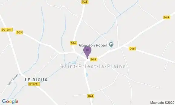 Localisation Saint Priest la Plaine Ap - 23240