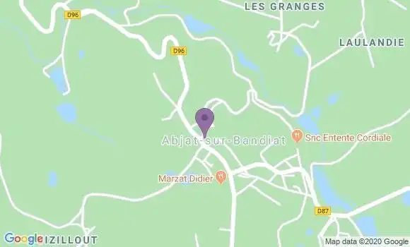 Localisation Abjat sur Bandiat Bp - 24300