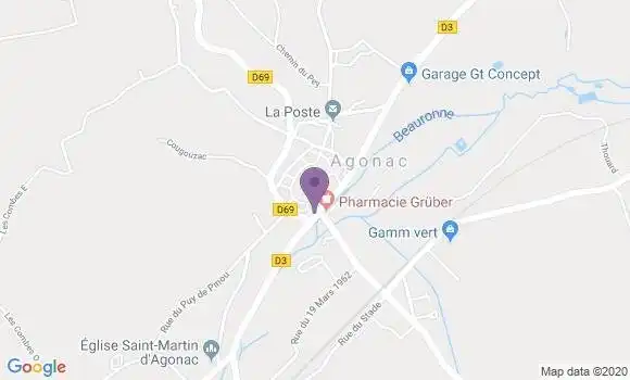 Localisation Agonac Bp - 24460