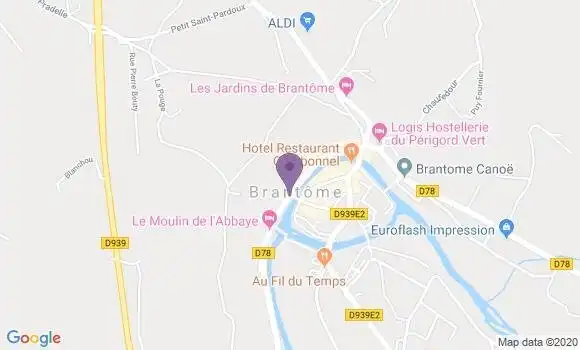 Localisation Brantome - 24310