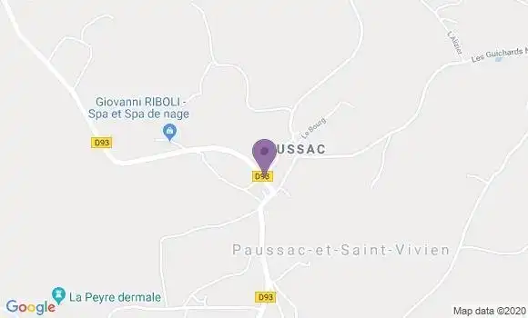 Localisation Paussac St Vivien Ap - 24310