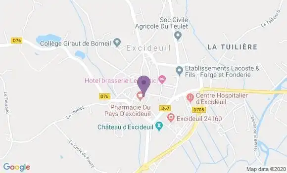 Localisation Excideuil - 24160