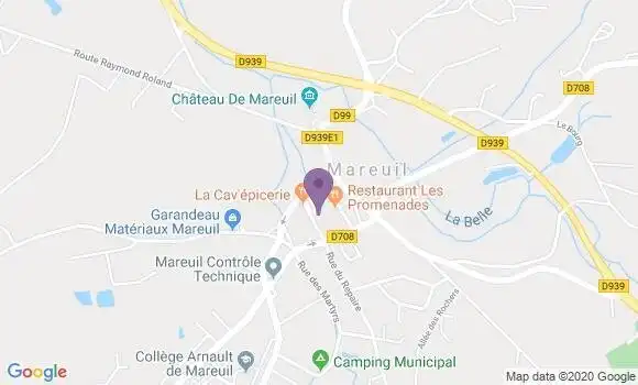 Localisation Mareuil Bp - 24340