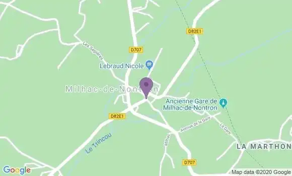 Localisation Milhac de Nontron Bp - 24470