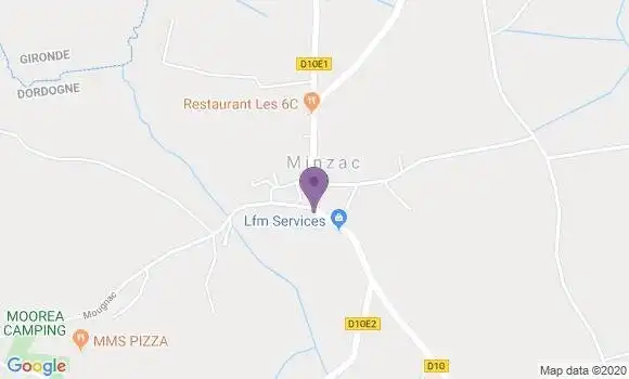 Localisation Minzac Ap - 24610