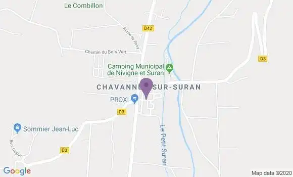 Localisation Chavannes sur Suran Bp - 01250