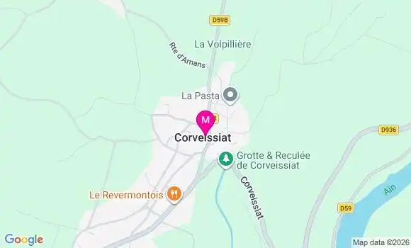Localisation Corveissiat - 01250