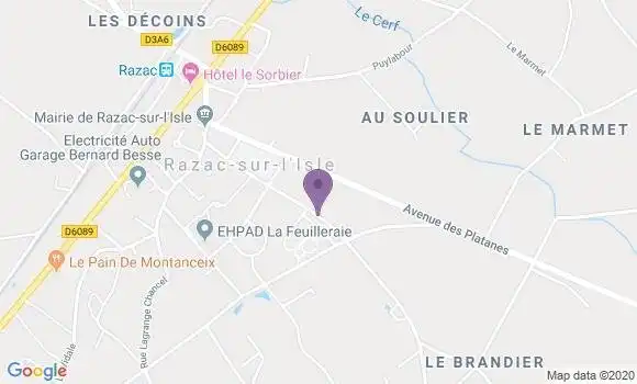 Localisation Razac sur l