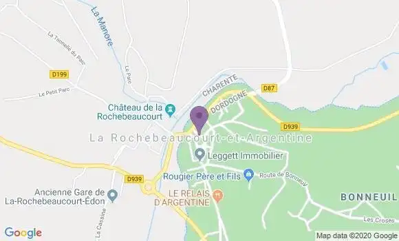 Localisation La Rochebeaucourt et Argentine Ap - 24340