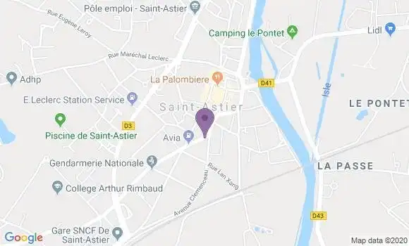 Localisation Saint Astier - 24110