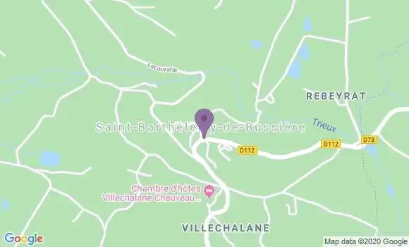 Localisation Saint Barthelemy de Bussiere Ap - 24360