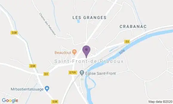 Localisation Saint Front de Pradoux Ap - 24400