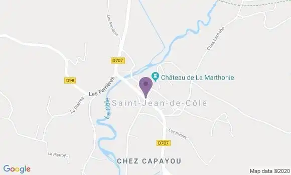 Localisation Saint Jean de Cole Ap - 24800