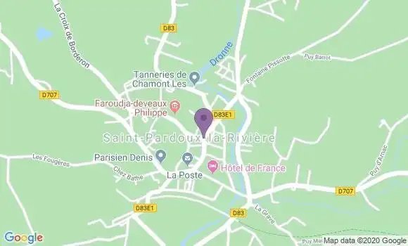 Localisation Saint Pardoux la Riviere - 24470