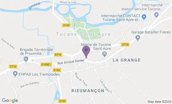 Localisation Tocane Saint Apre - 24350