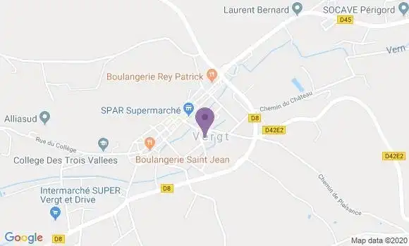 Localisation Vergt - 24380