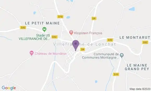 Localisation Villefranche de Lonchat Bp - 24610