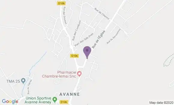 Localisation Avanne Aveney Bp - 25720