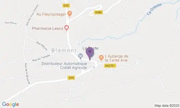 Localisation Blamont Bp - 25310