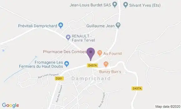 Localisation Damprichard Bp - 25450