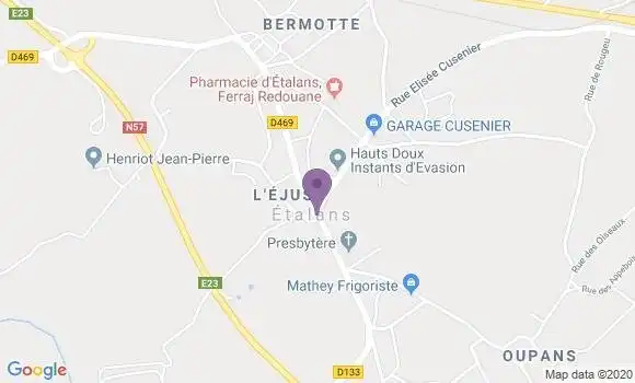 Localisation Etalans Bp - 25580