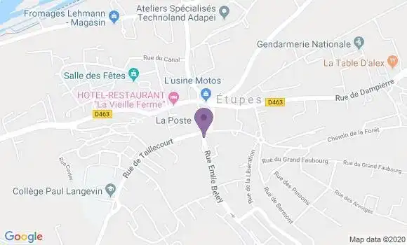 Localisation Etupes Bp - 25460