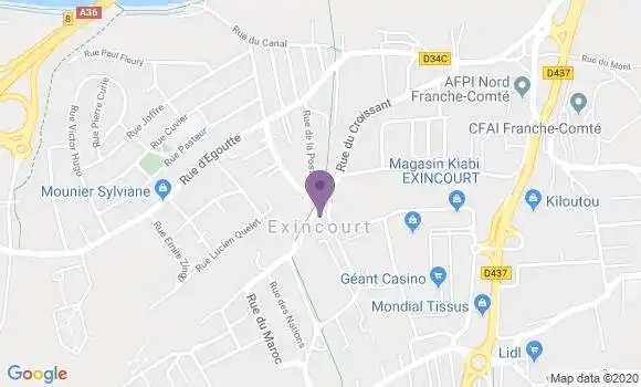 Localisation Exincourt Bp - 25400