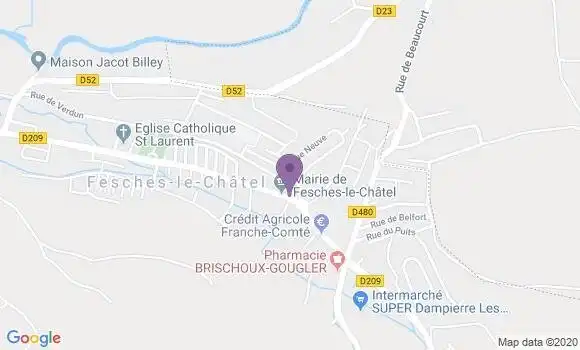 Localisation Fesches le Chatel - 25490