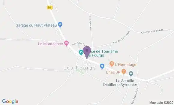 Localisation Les Fourgs Bp - 25300