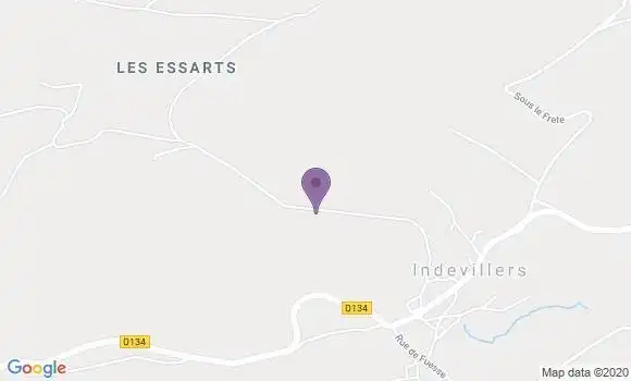 Localisation Indevillers Ap - 25470