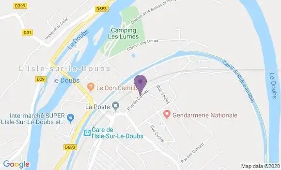 Localisation L Isle sur le Doubs - 25250