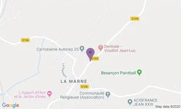 Localisation Montferrand le Chateau Bp - 25320