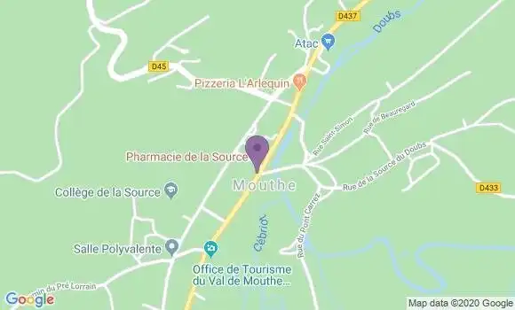 Localisation Mouthe - 25240