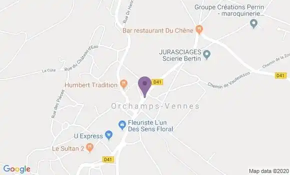 Localisation Orchamps Vennes Bp - 25390